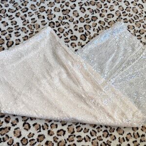 Elegant Sequin Skirt in Cream and Silver